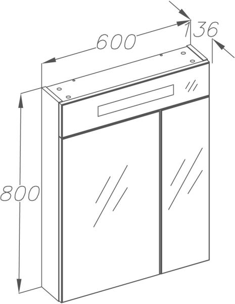 Зеркало-шкаф Opadiris Фреш 60 с подсветкой